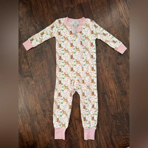 NWOT Proper Peony Easter Zip-up onsie 12M - Picture 1 of 2